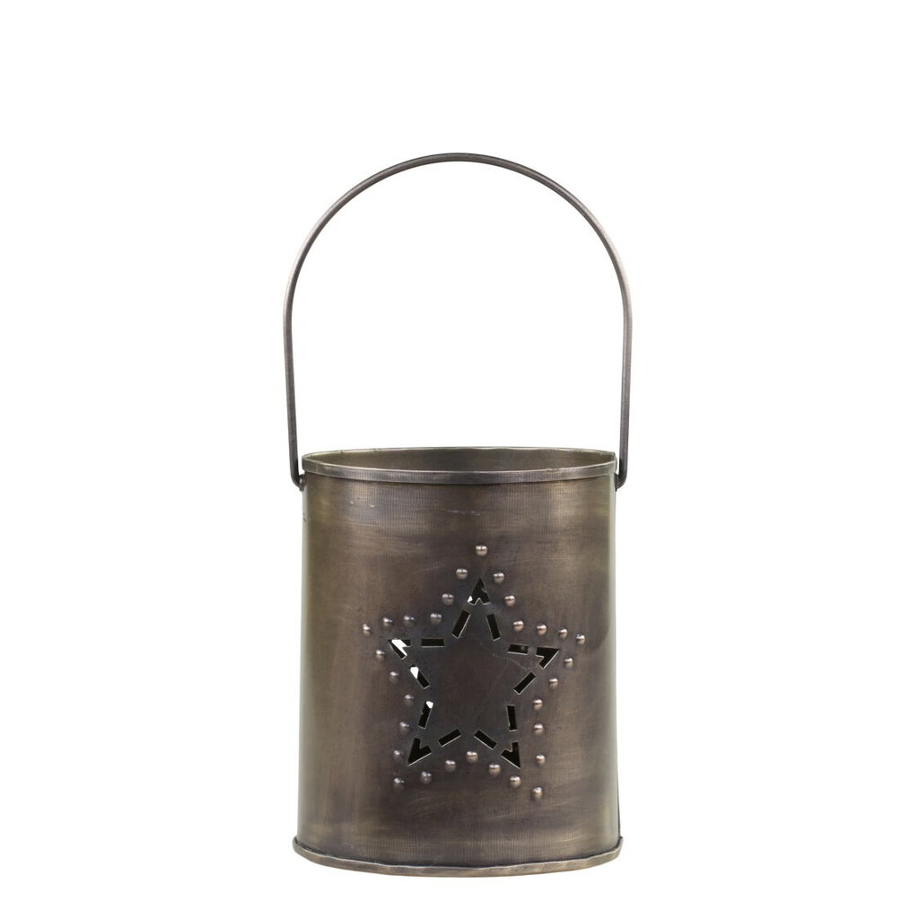 Windlicht mit Henkel und Sternendekor