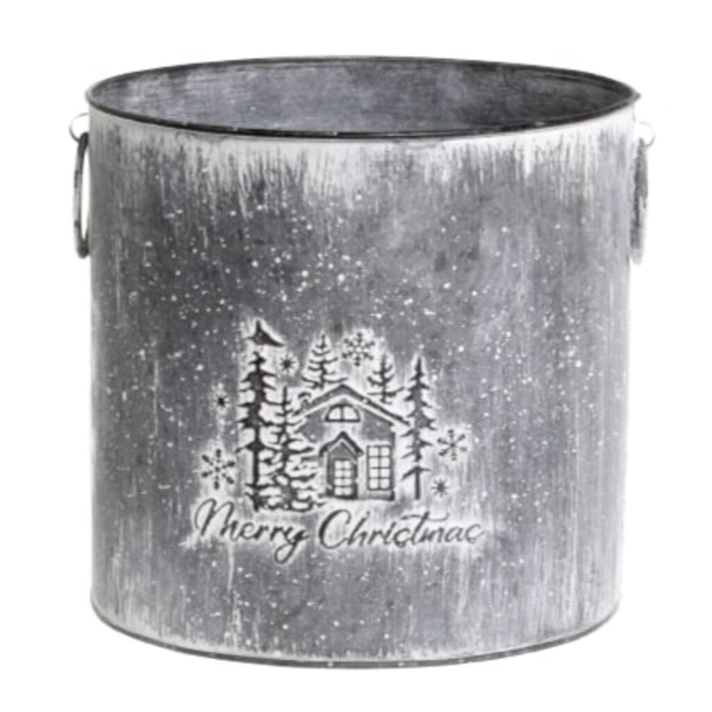 Winterlicher Blumentopf Merry Christmas