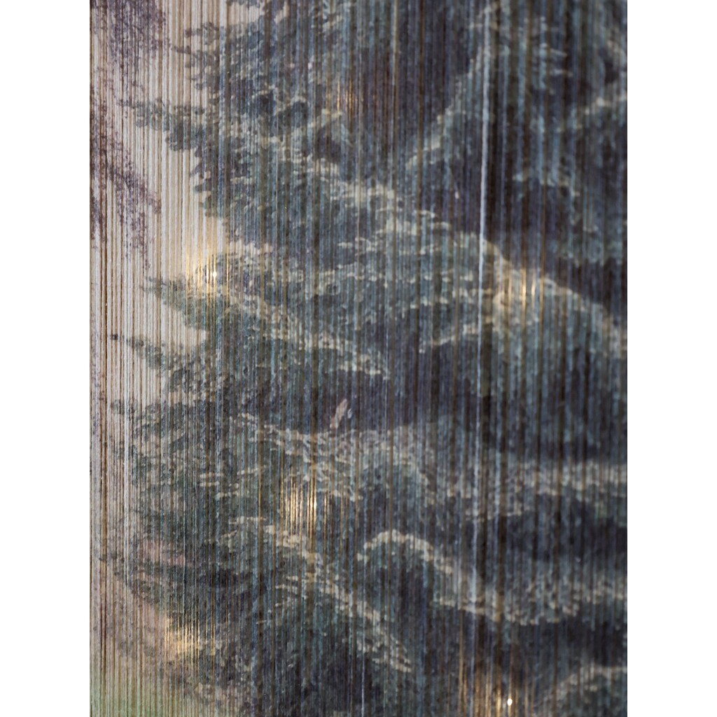 Winterliches Wandbild mit Tannenbaum und LED Lichtern