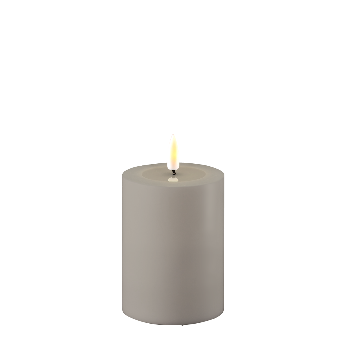 Deluxe Homeart LED Real Flame Outdoor Stumpenkerze grau Preview Image