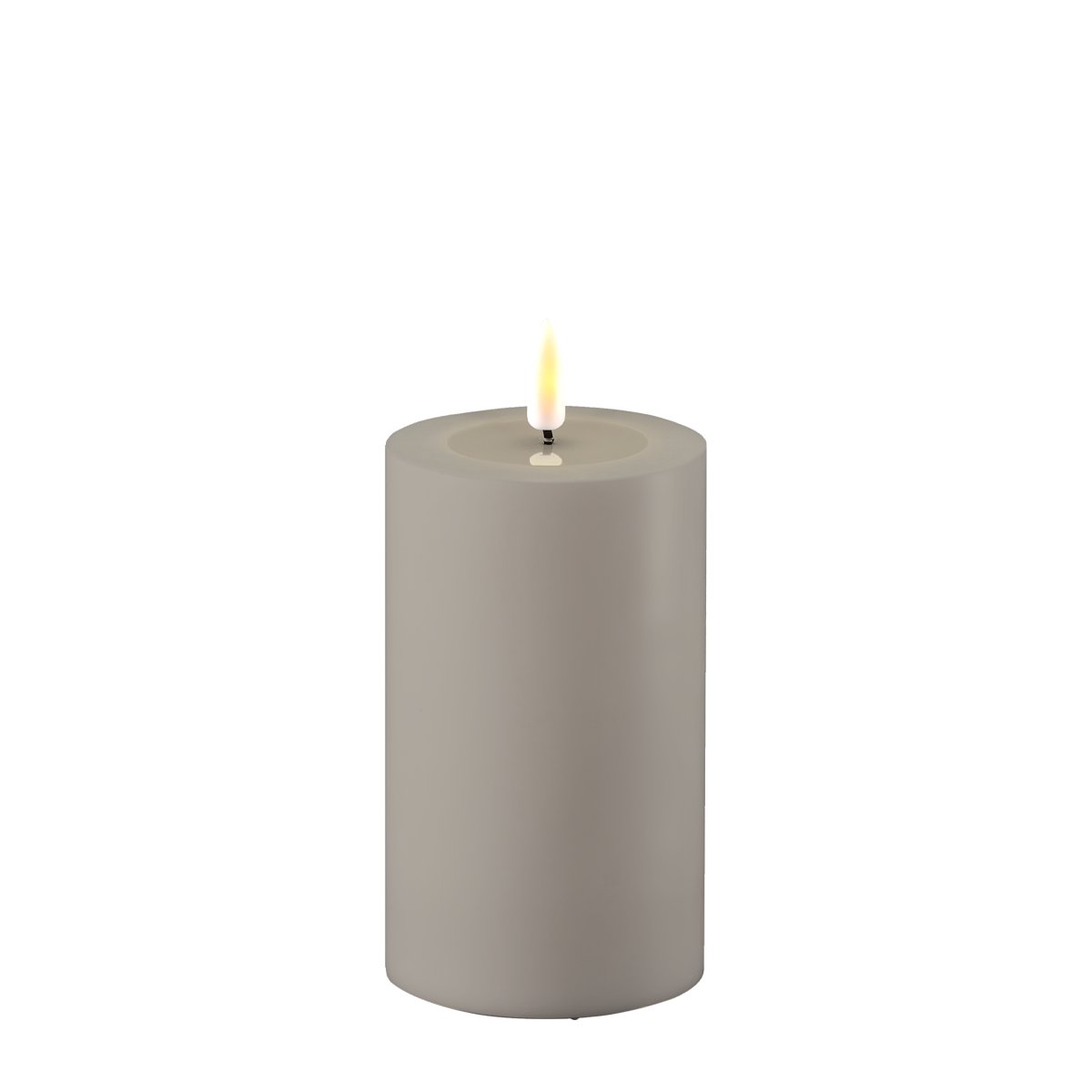 Deluxe Homeart LED Real Flame Outdoor Stumpenkerze grau Preview Image