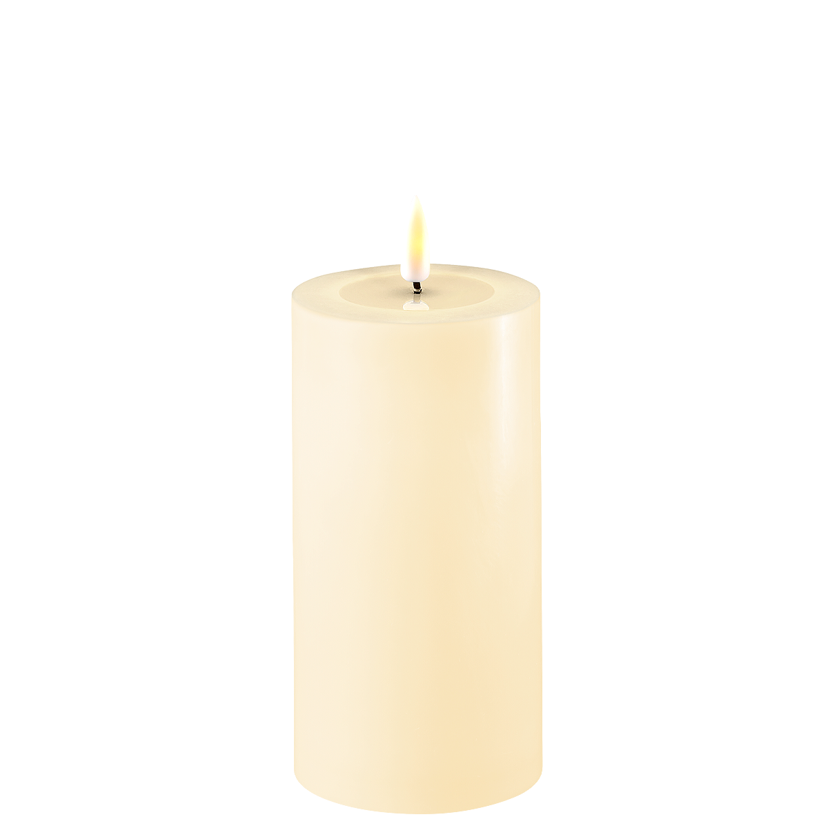 LED Stumpenkerze Real Flame creme