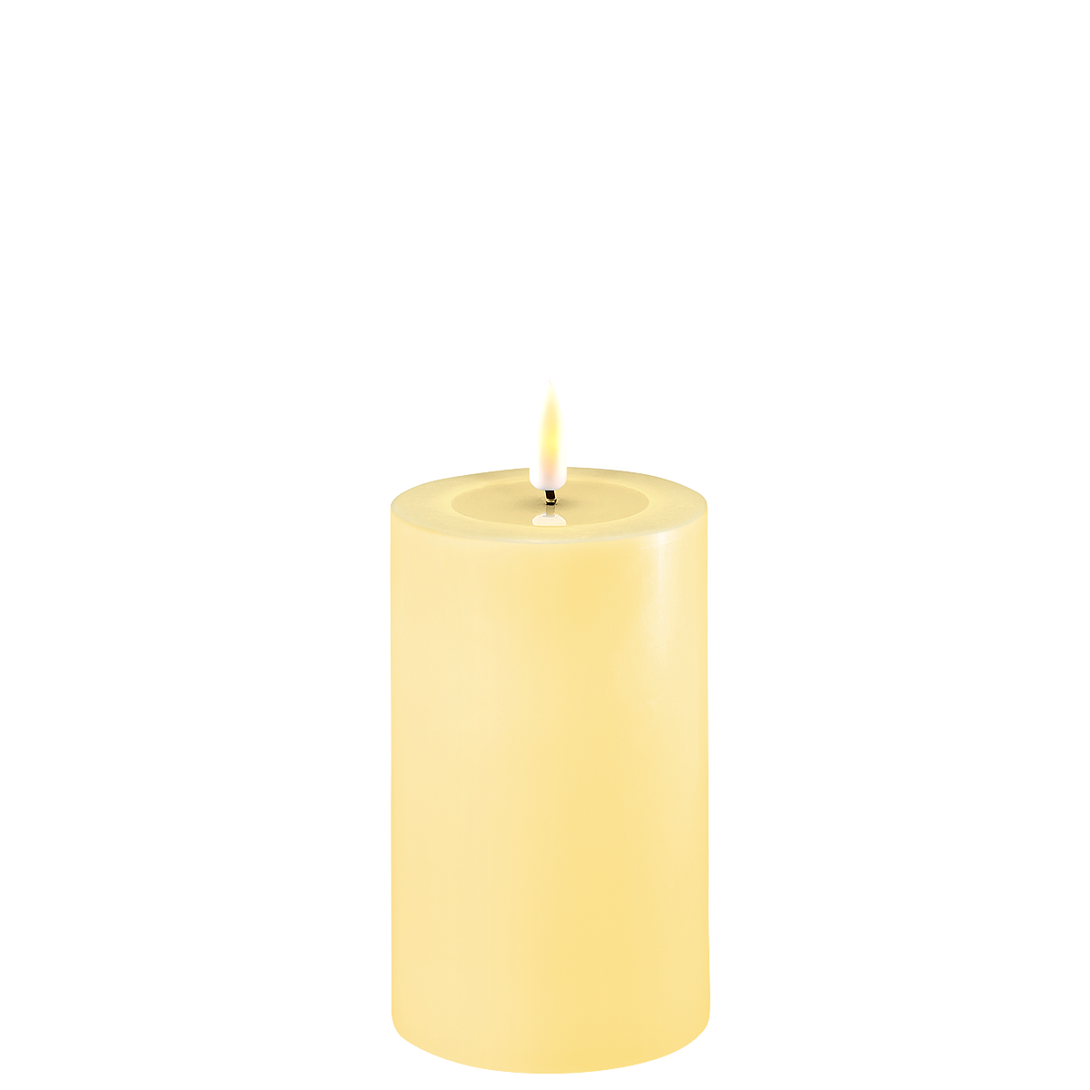 LED Stumpenkerze Real Flame hellgelb
