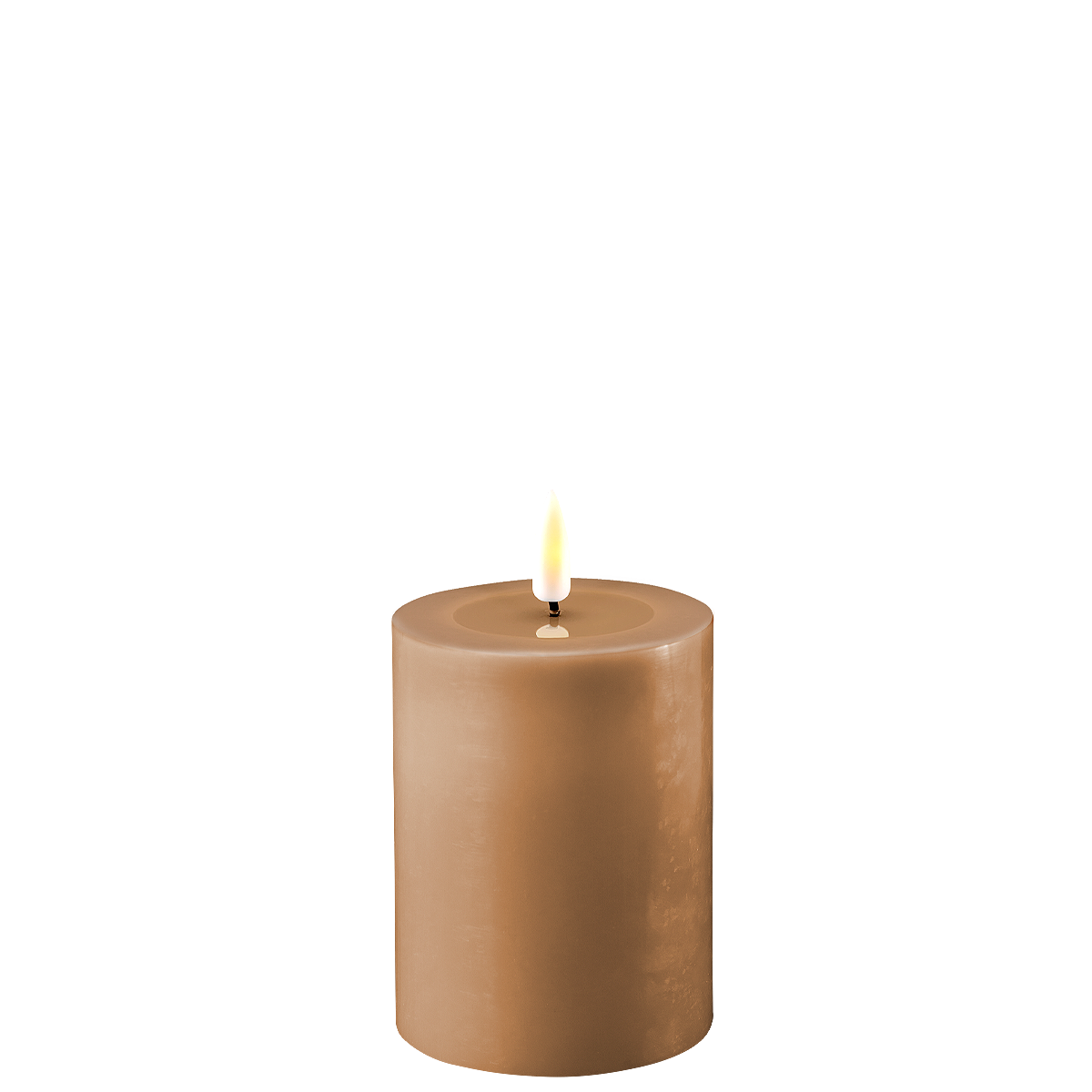 LED Stumpenkerze Real Flame karamell