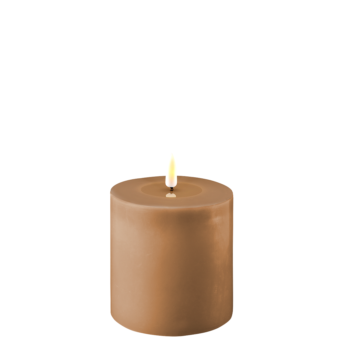 LED Stumpenkerze Real Flame karamell