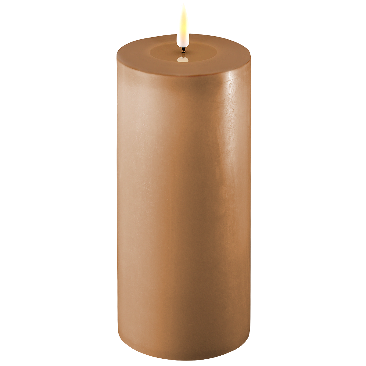 LED Stumpenkerze Real Flame karamell