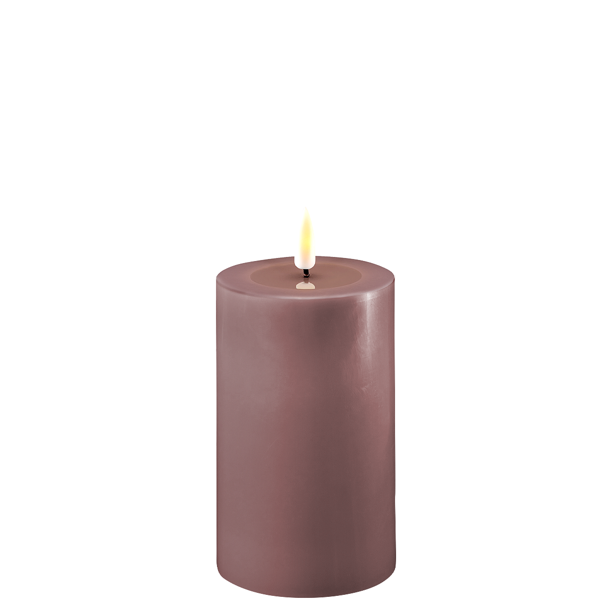 LED Stumpenkerze Real Flame lila
