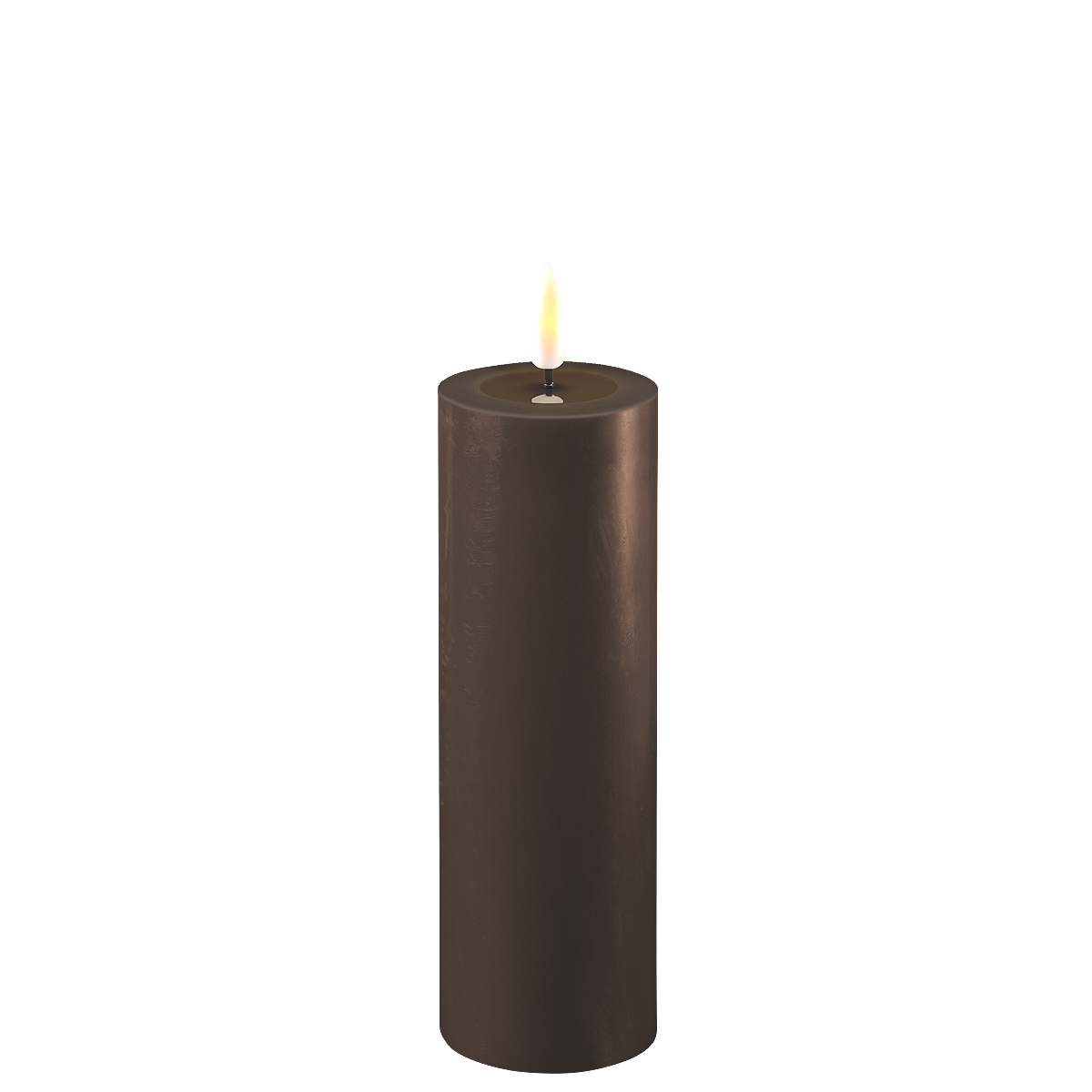 LED Stumpenkerze Real Flame mokka