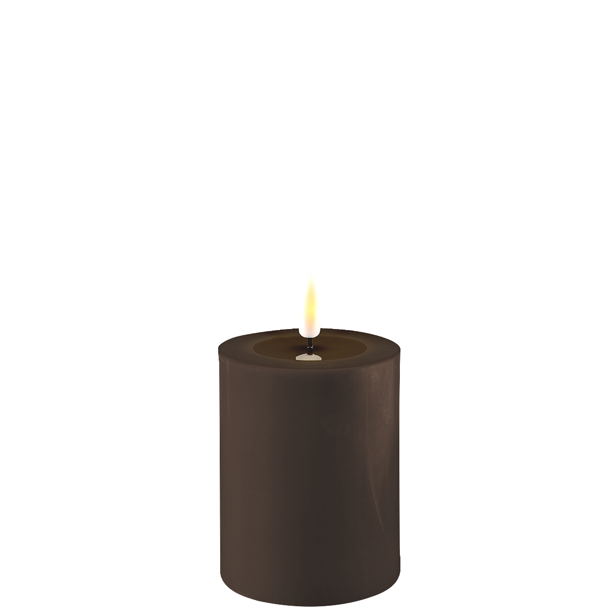 LED Stumpenkerze Real Flame mokka