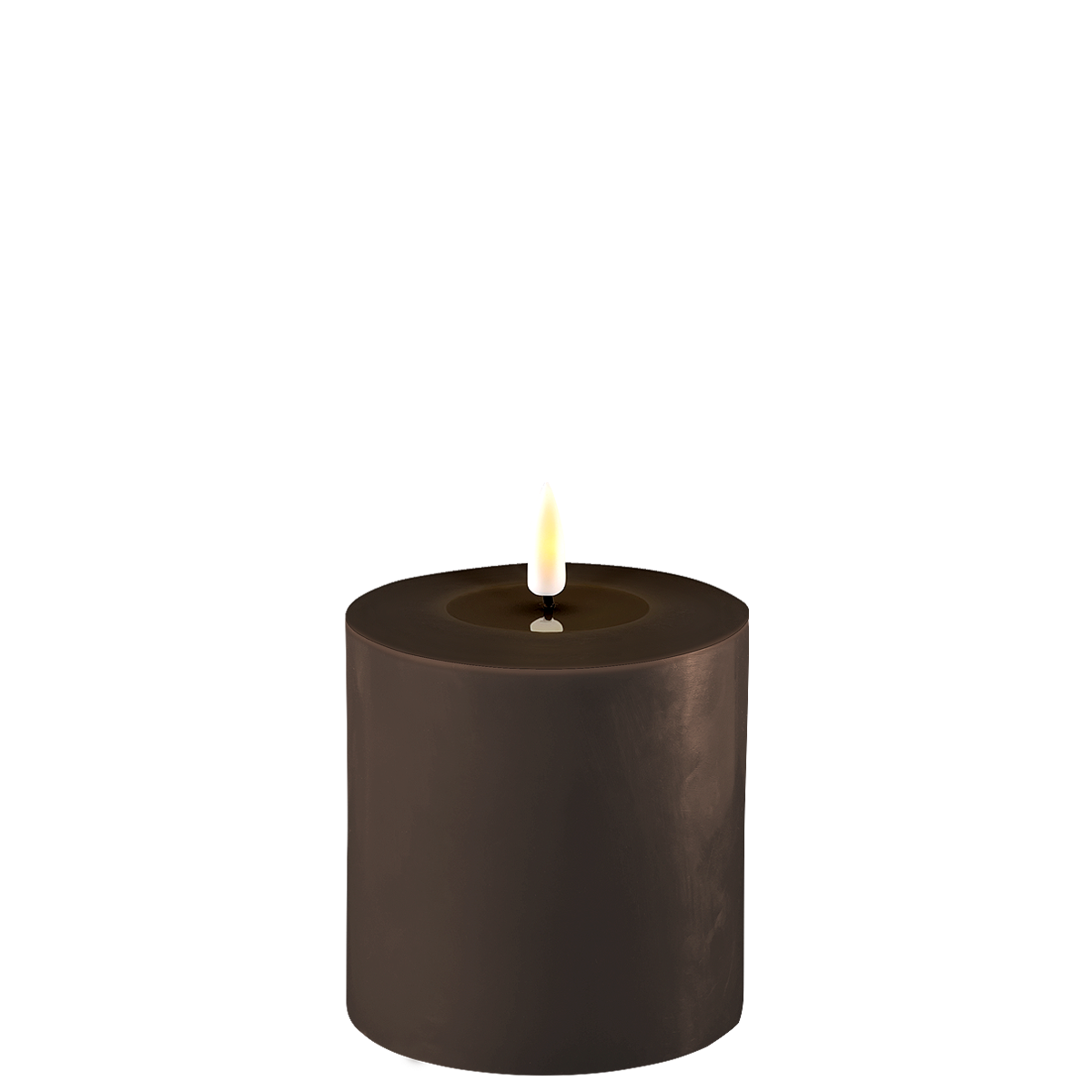 LED Stumpenkerze Real Flame mokka