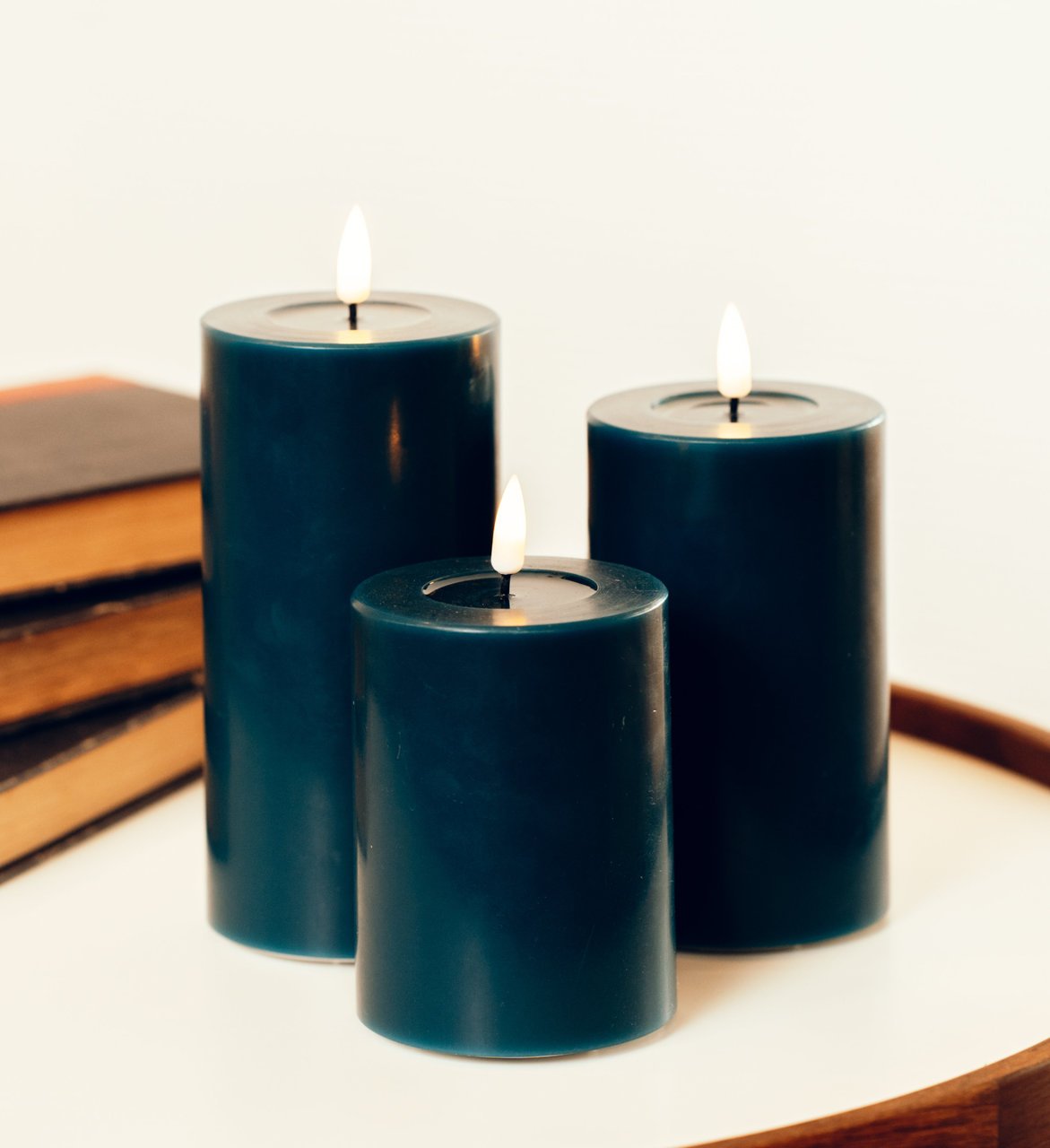 LED Stumpenkerze Real Flame petroleum