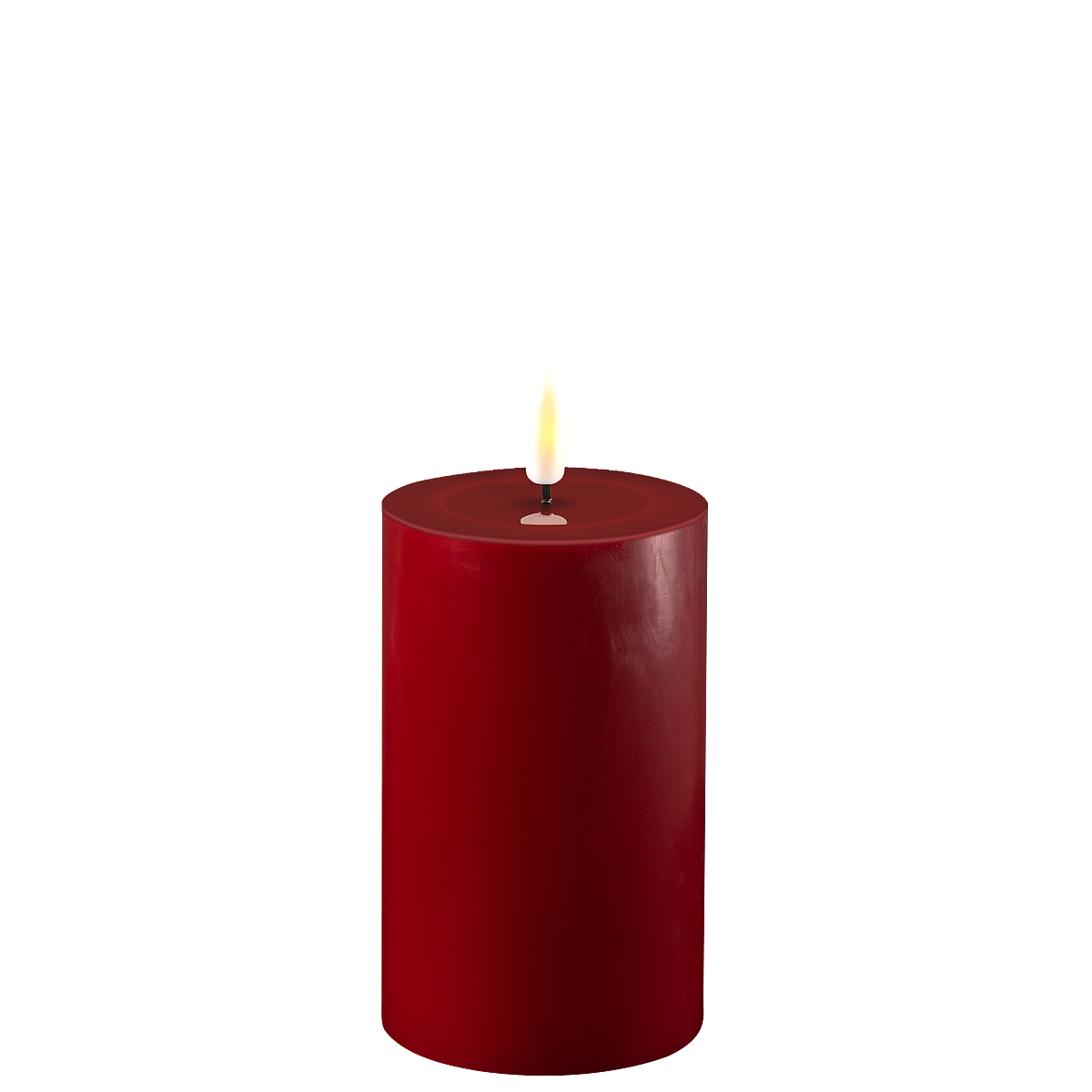 LED Stumpenkerze Real Flame bordeaux