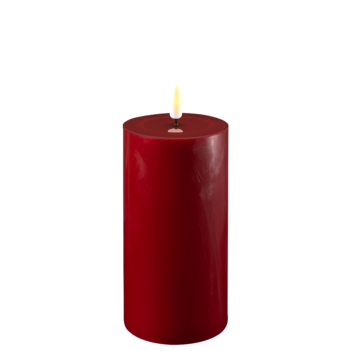 LED Stumpenkerze Real Flame bordeaux