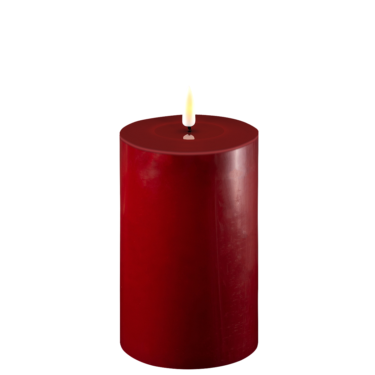 LED Stumpenkerze Real Flame bordeaux