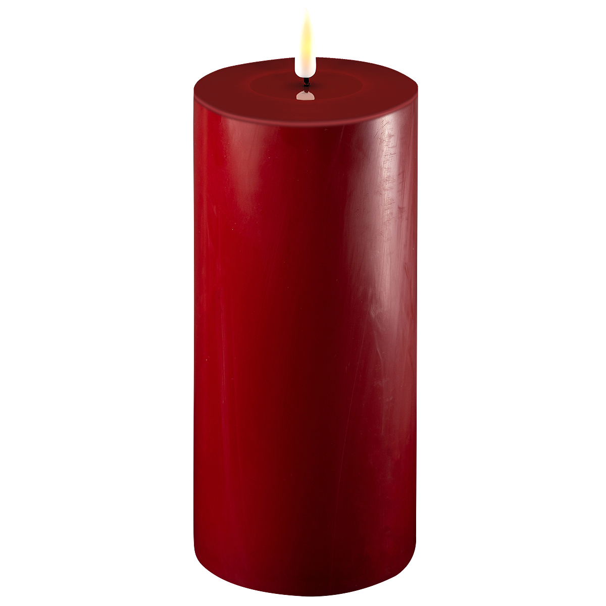 LED Stumpenkerze Real Flame bordeaux