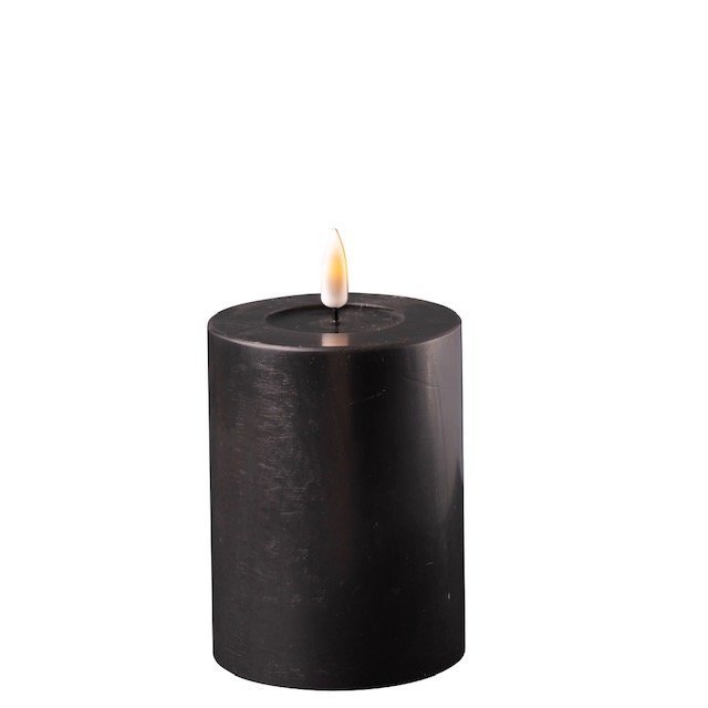 LED Stumpenkerze Real Flame schwarz