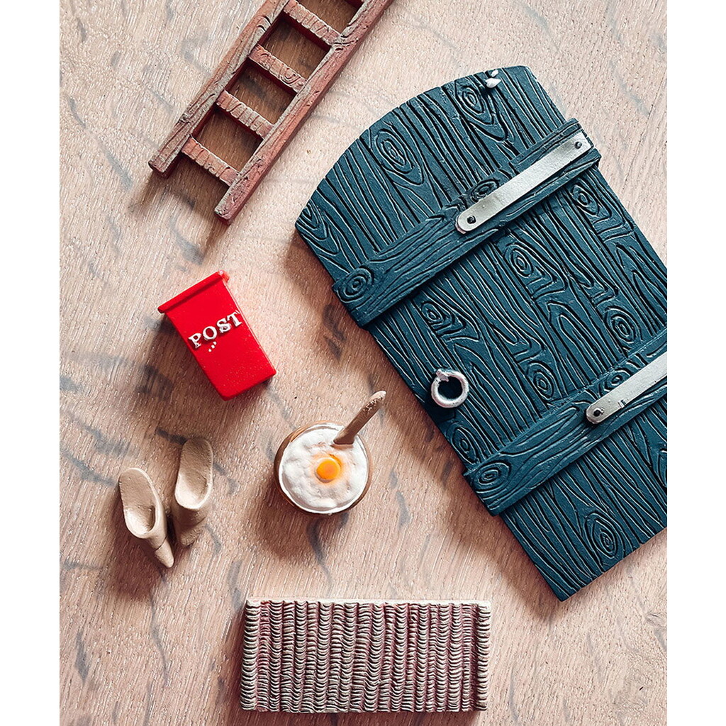 Wichteltür-Set 6-teilig dunkelblau, mit Leiter