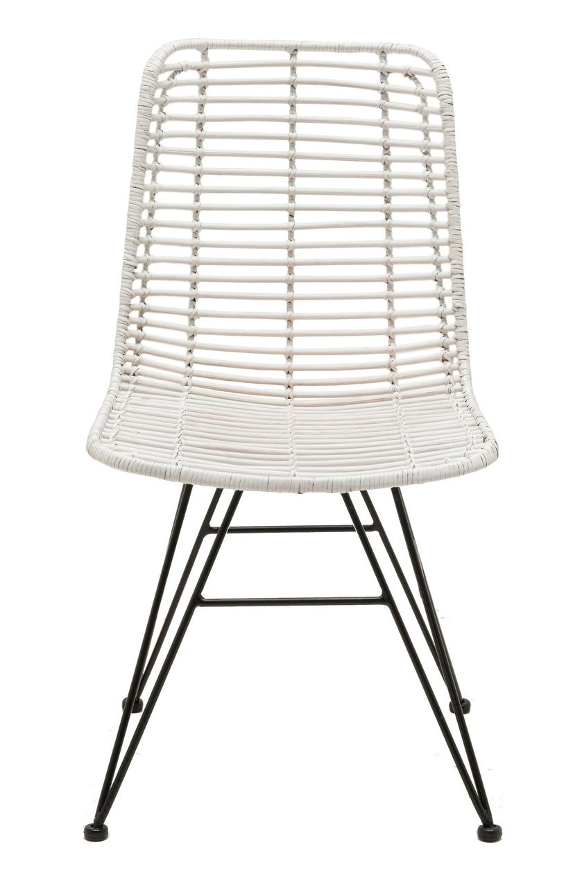 Rattan-Stuhl mit Metall Gestell