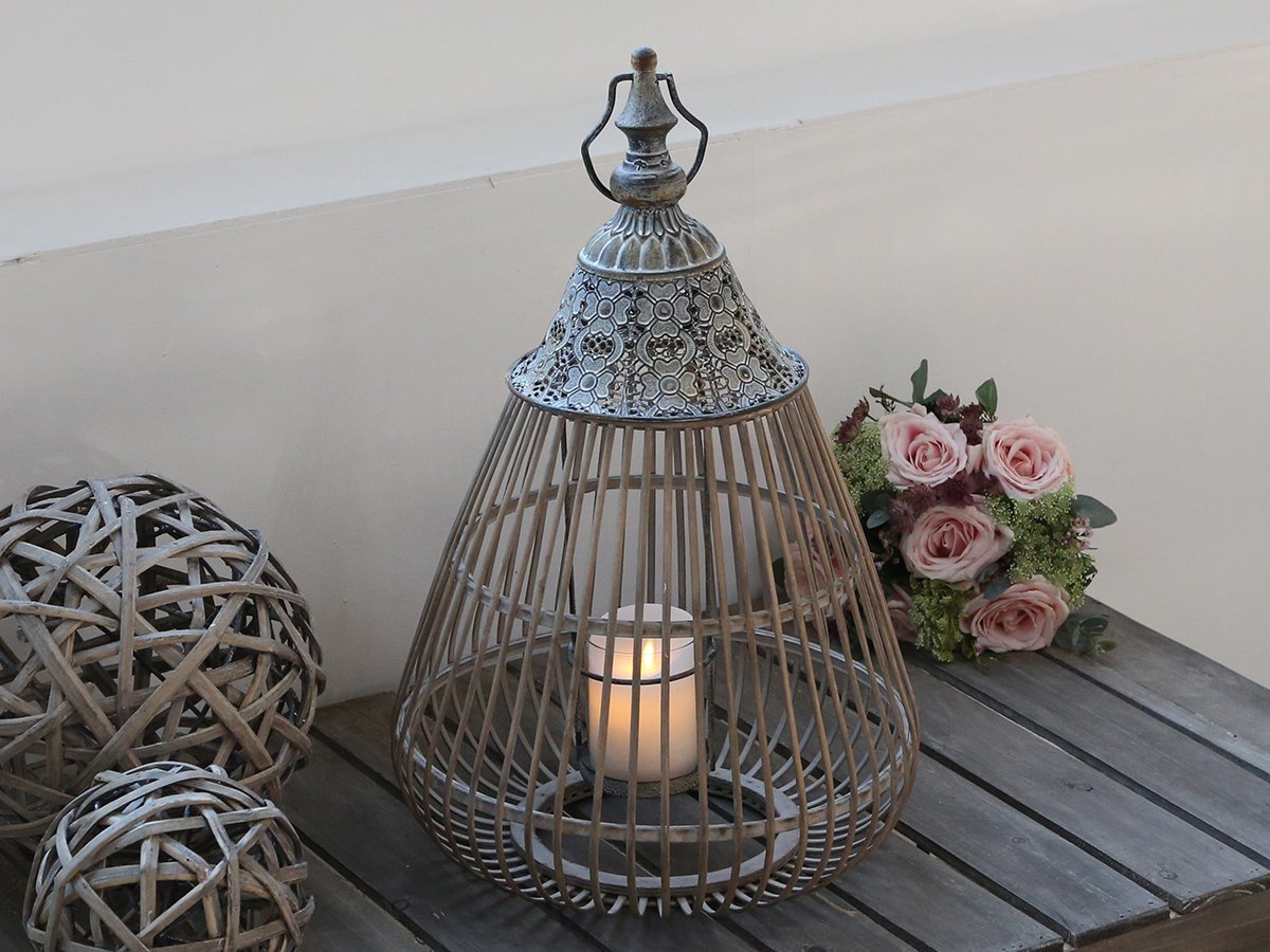 Impressionen zu Chic Antique Franz. Geflecht Laterne, Bild 1