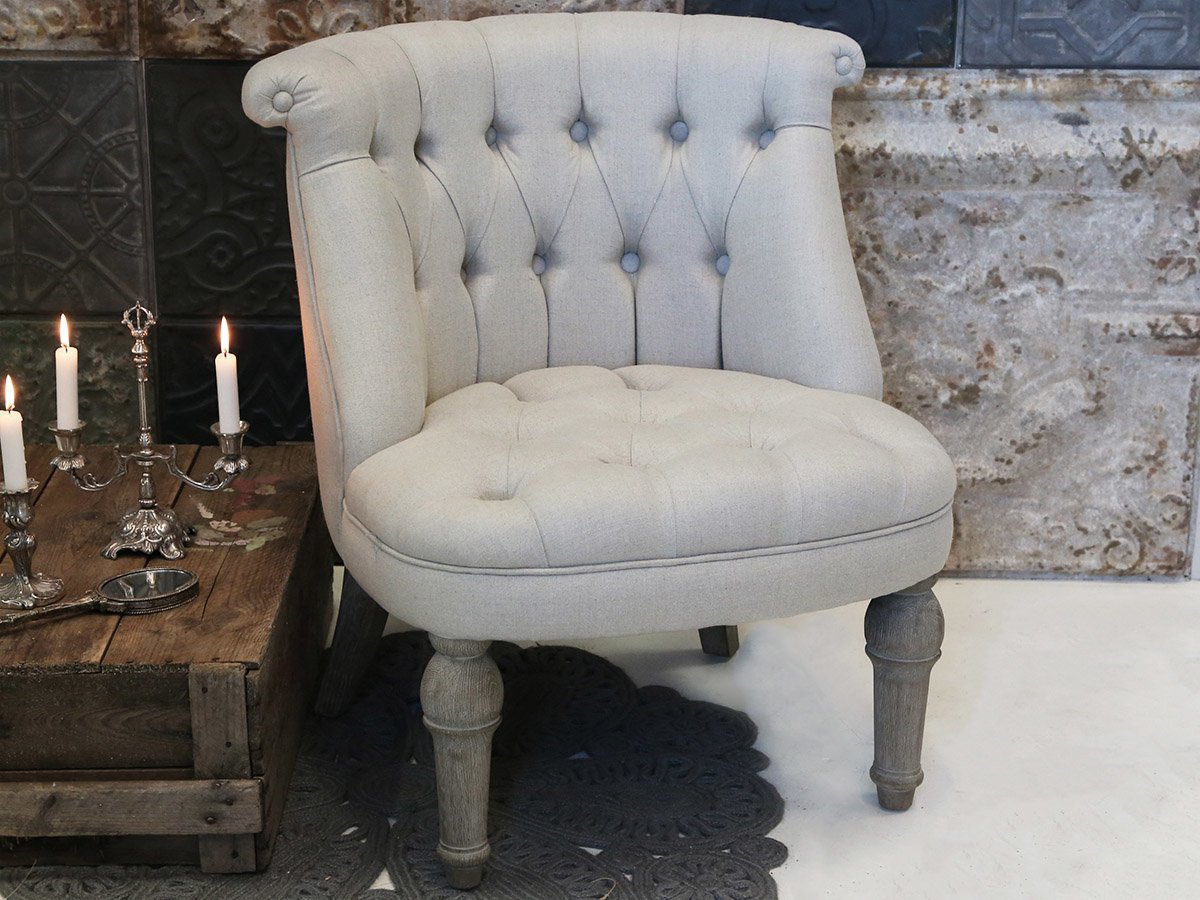Chic Antique Franz. Sessel in Leinenstoff Preview Image