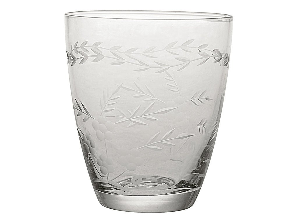 Greengate Wasserglas klar mit Schliff