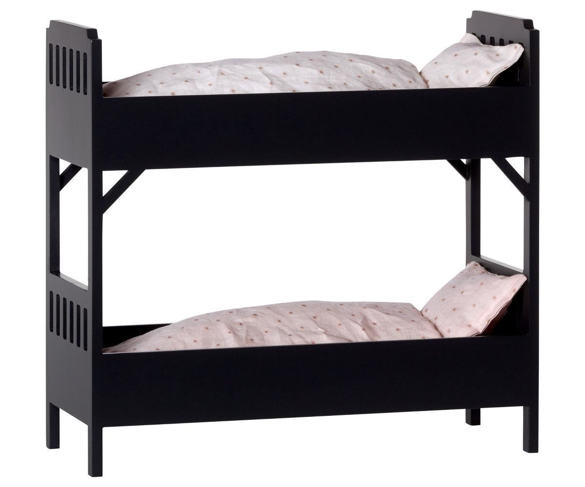 Großes schwarzes Miniatur Doppelstockbett