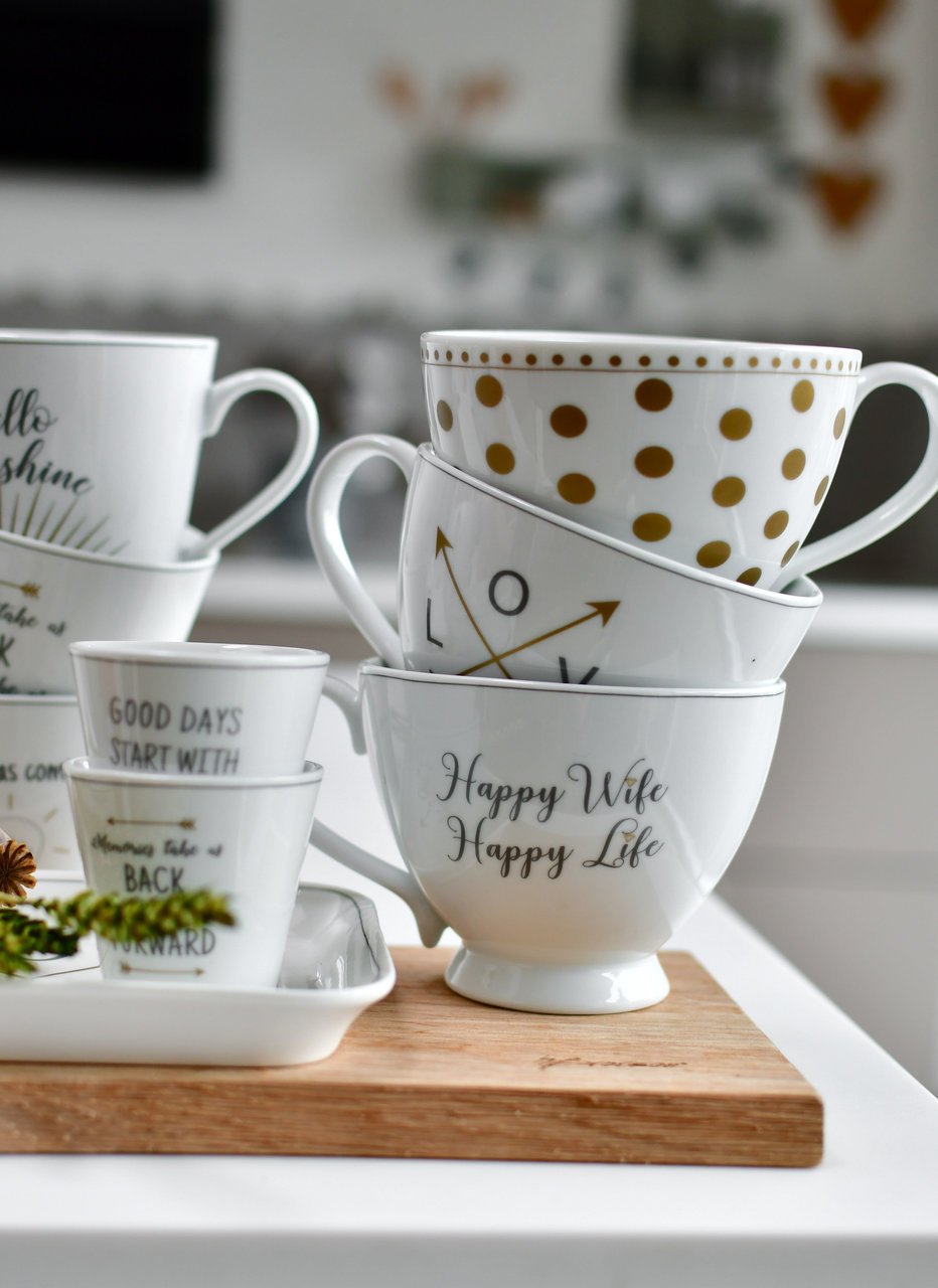Krasilnikoff Happy Chic Cup, Happy Wife. Happy Life Preview Image