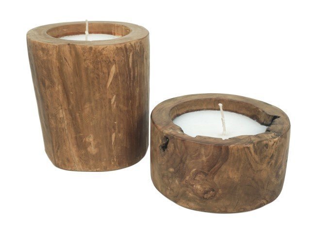 Baumstammkerze Teakholz