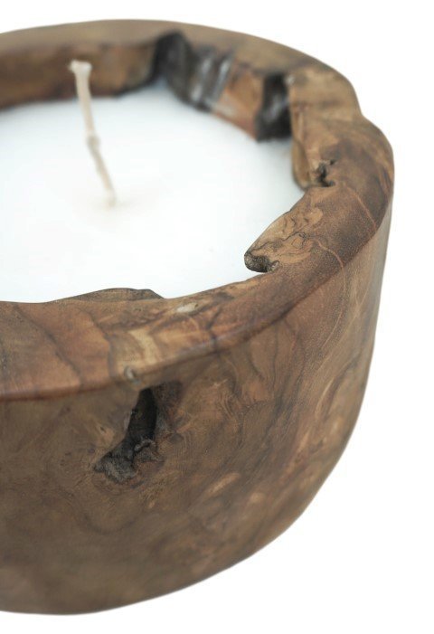 Baumstammkerze Teakholz