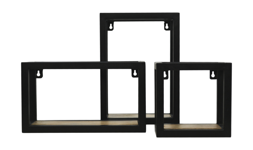 Wandregal Levels aus Mangoholz und Eisen