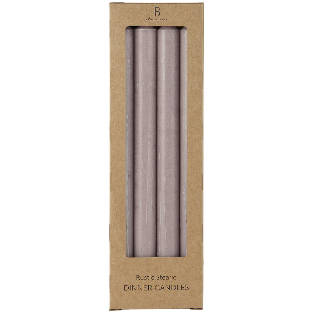 4 Dinner Candles, rustikale Stabkerzen