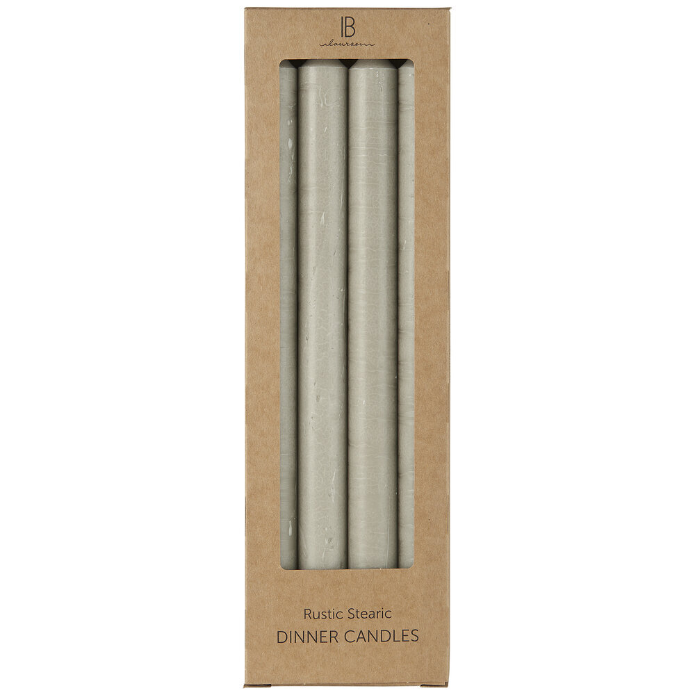 4 Dinner Candles, rustikale Stabkerzen