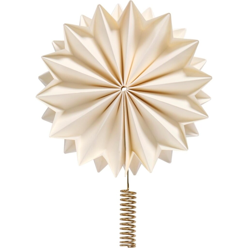 IB Laursen Baumspitze Stern weiß mit messingfarbenem Halter Preview Image