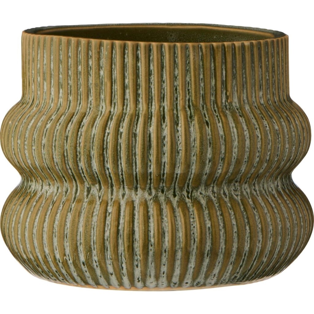 Blumentopf mit Rillen aus Keramik