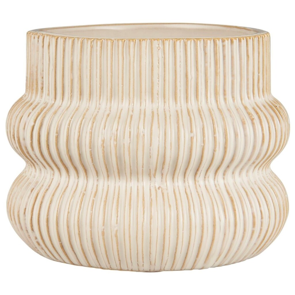 Blumentopf mit Rillen aus Keramik