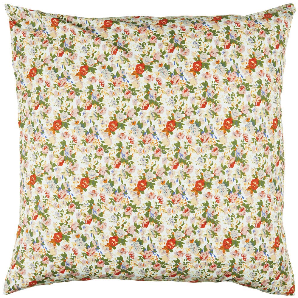 Blumiger Kissenbezug aus Baumwolle quadratisch