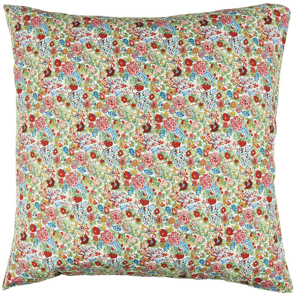 Blumiger Kissenbezug aus Baumwolle quadratisch