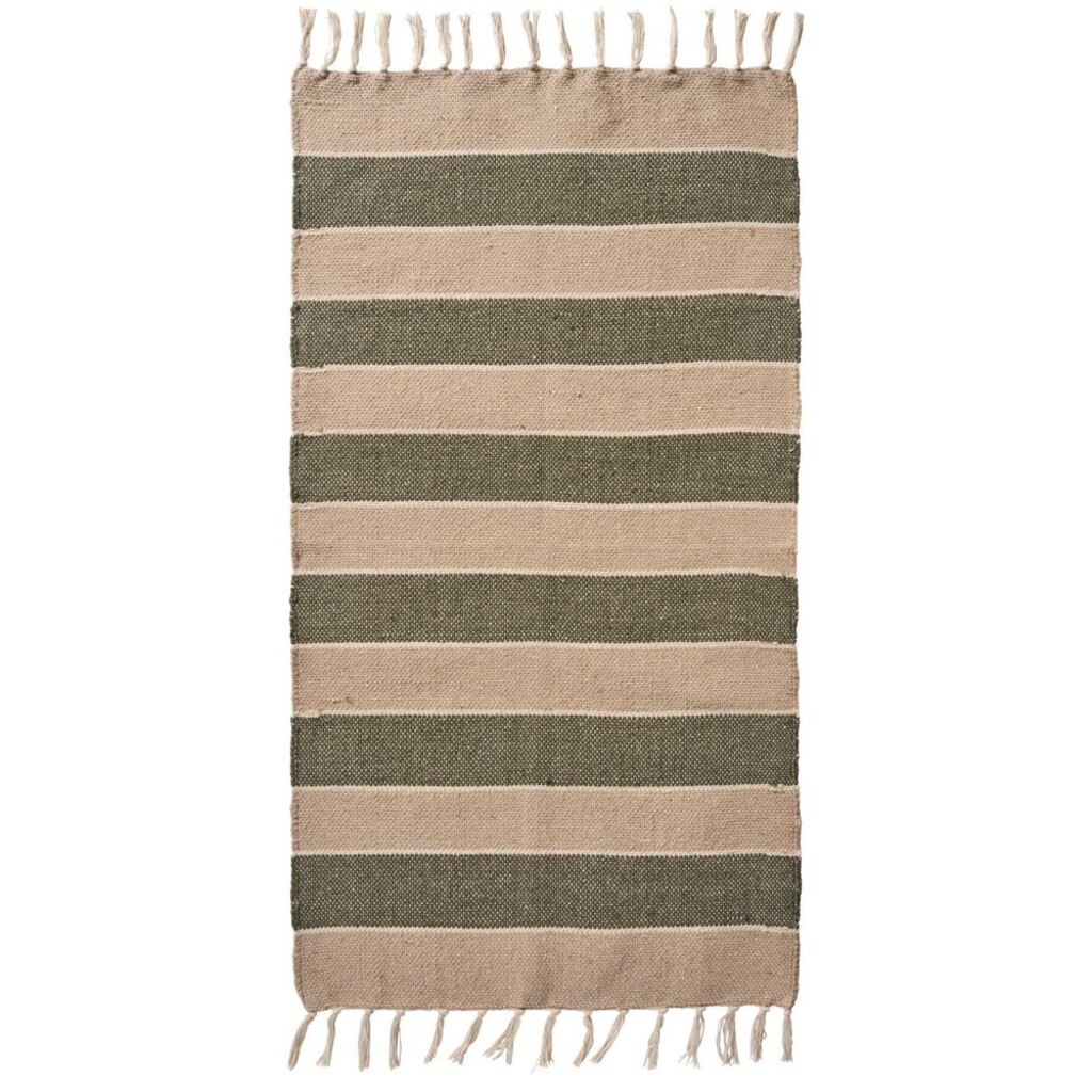 Bodenläufer creme, beige und olivengrüne Streifen