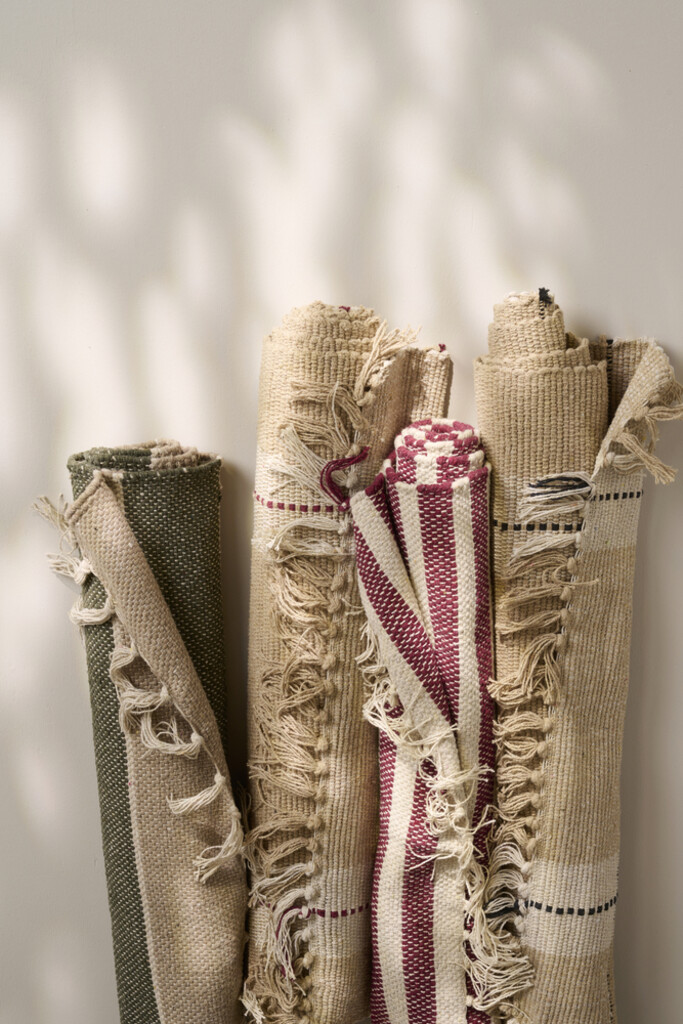 IB Laursen Bodenläufer creme, beige und olivengrüne Streifen online kaufen bei SKANDEKO (Ansicht 2)