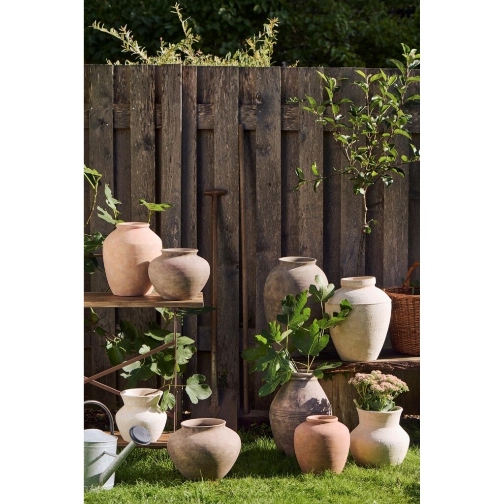 IB Laursen Bodenvase Selene aus Terrakotta | Handbemalte Struktur online kaufen bei SKANDEKO (Ansicht 2)