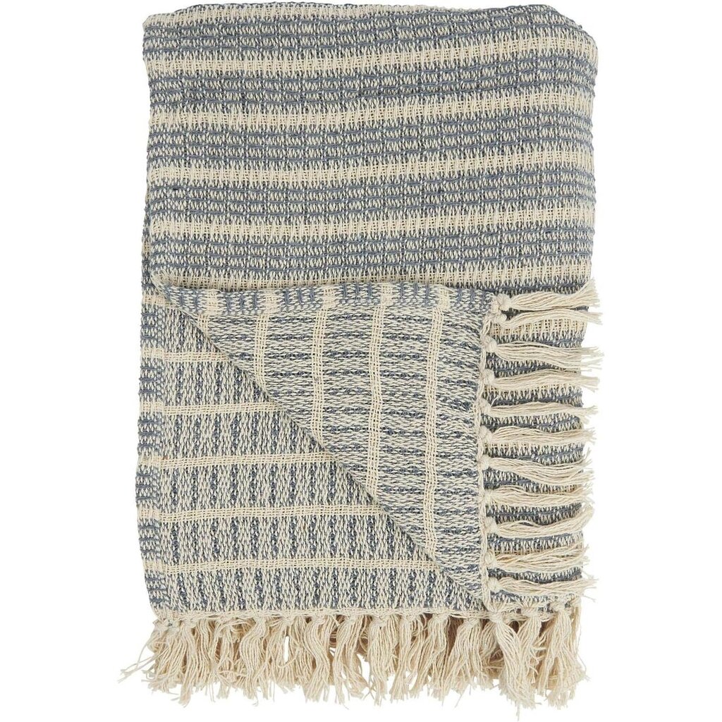 Decke mit Streifenmuster und Fransen