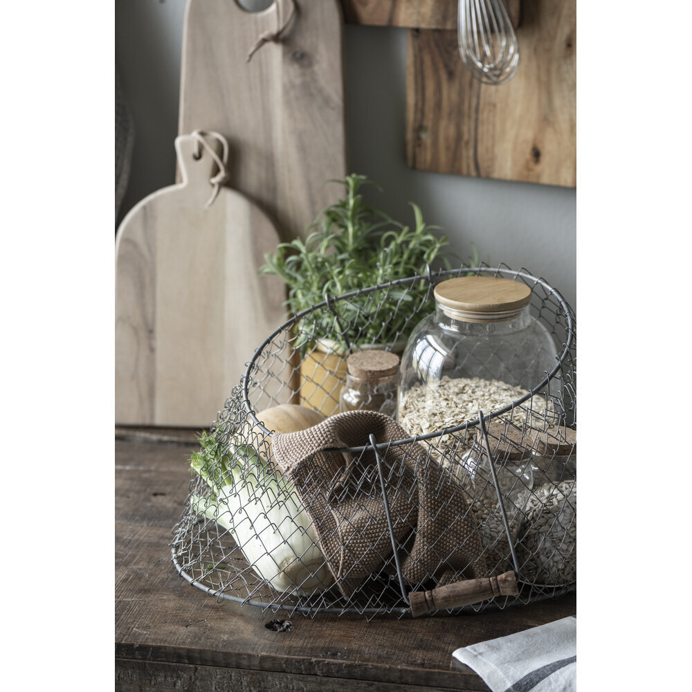 IB Laursen Draht Korb Draht mit Holzhenkel faltbar Preview Image