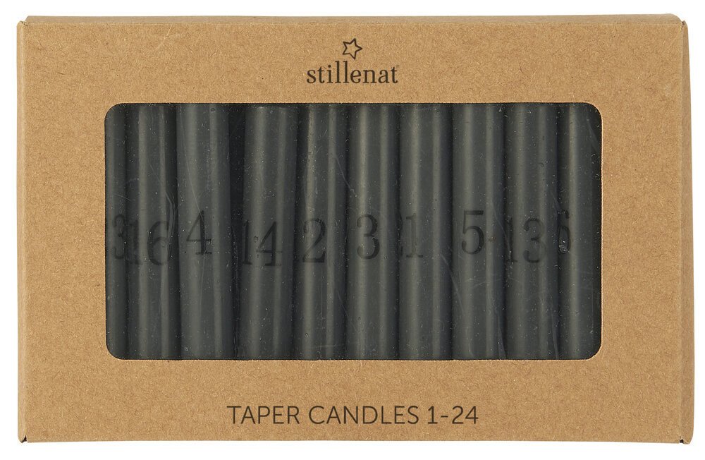 Dünne Kerzen 1-24 mit Zahlen