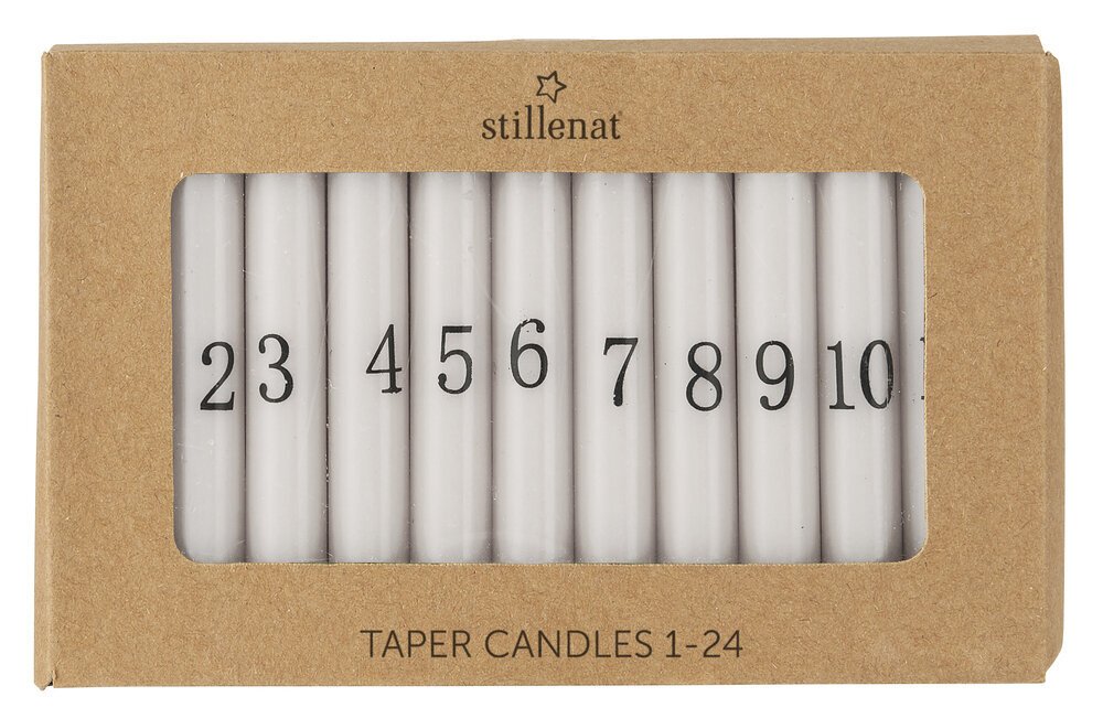Dünne Kerzen 1-24 mit Zahlen