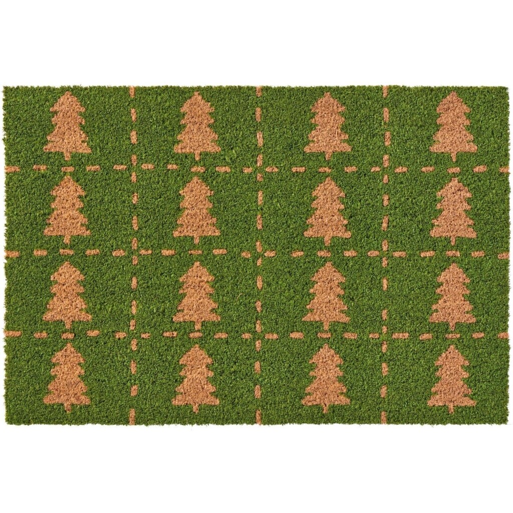 IB Laursen Fussmatte Türmatte grün mit Tannenbäumen Preview Image