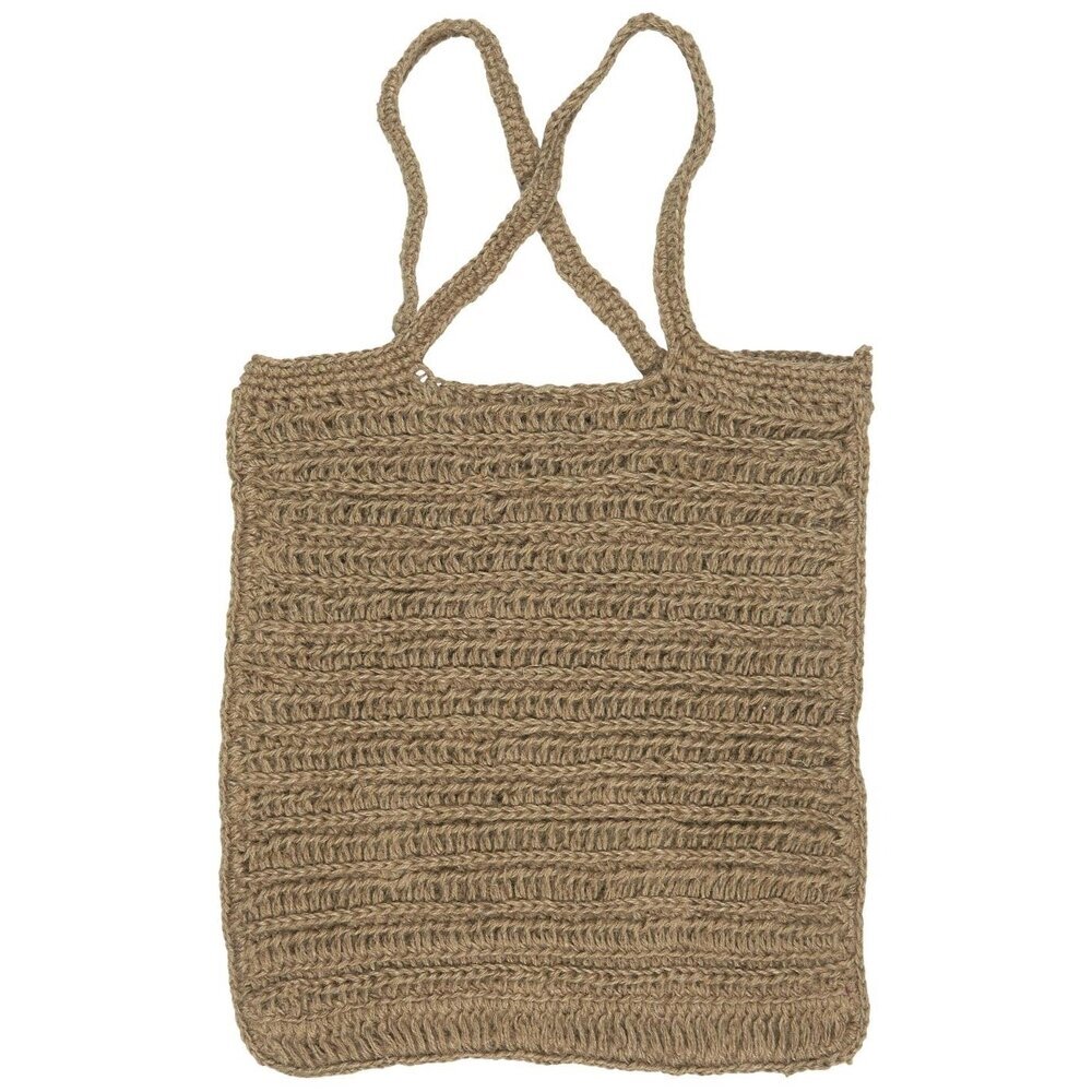 Gehäkelte Tasche Jute mit Häkelmuster