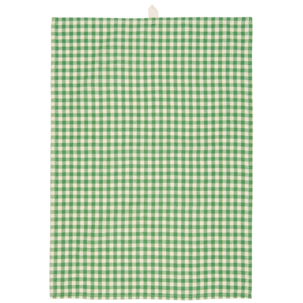 Geschirrtuch mit kleinen naturfarbigen Karos