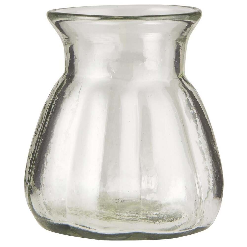 Glas-Vase mit breiten Rillen mundgeblasen
