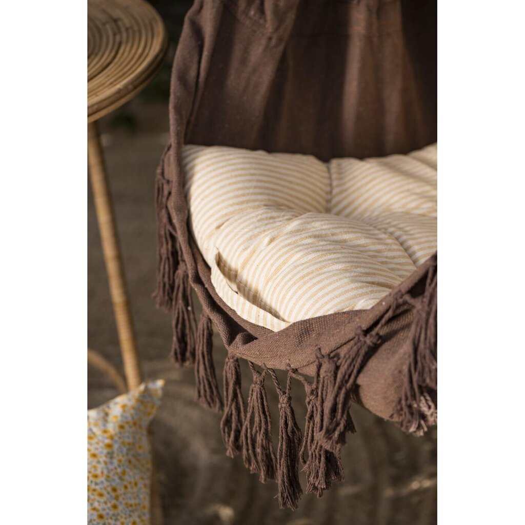 Hängesessel braun Melange mit Quasten