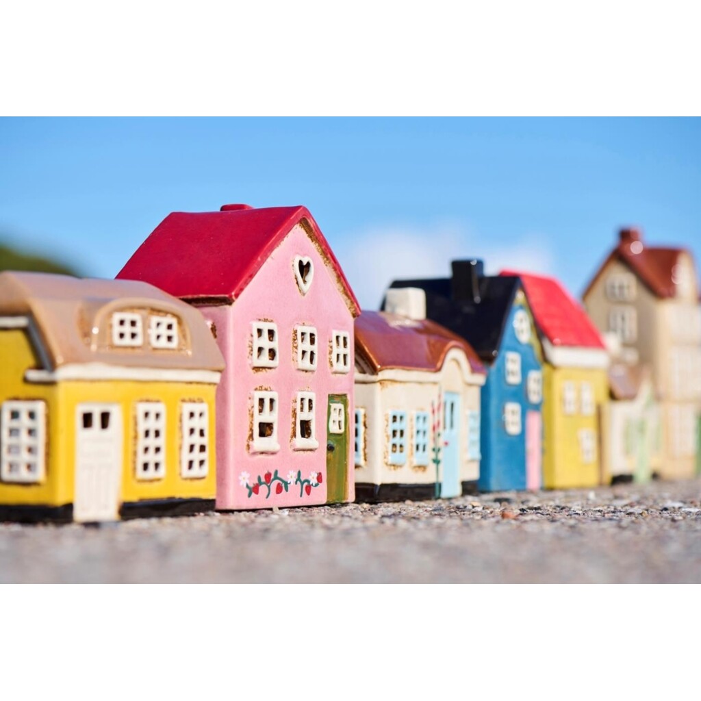 IB Laursen Lichthaus Ebeltoft gelb | Keramikhaus für Teelicht